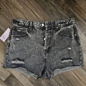 Wild Fable Acid Wash Black Denim Shorts Size 12